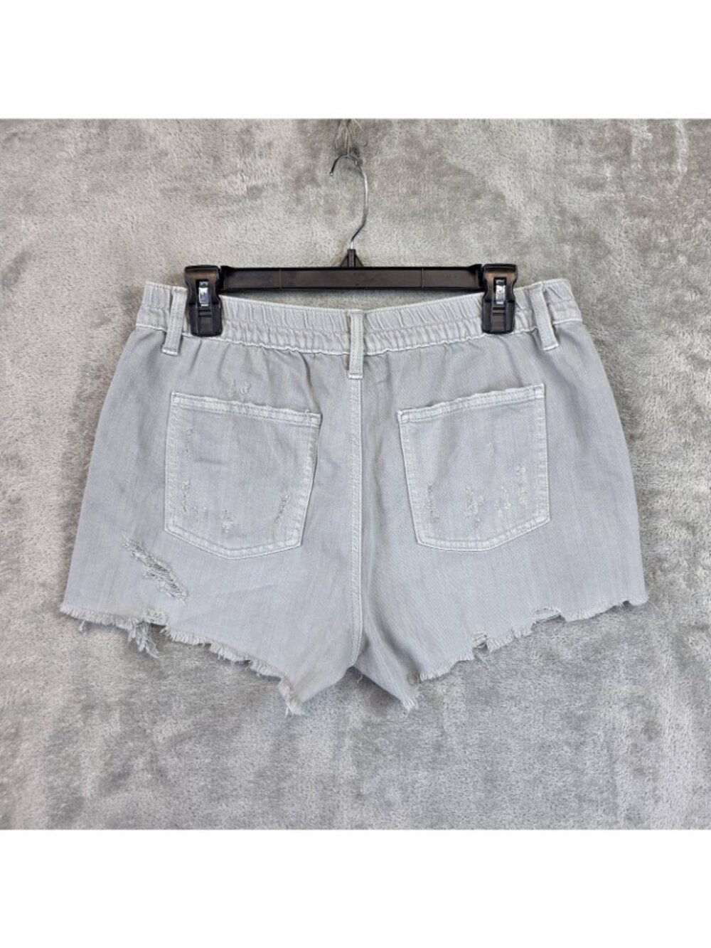 Aerie Shorts Womens M Gray Denim Distressed Cutoff Frayed Hem Casual Summer - Picture 2 of 12